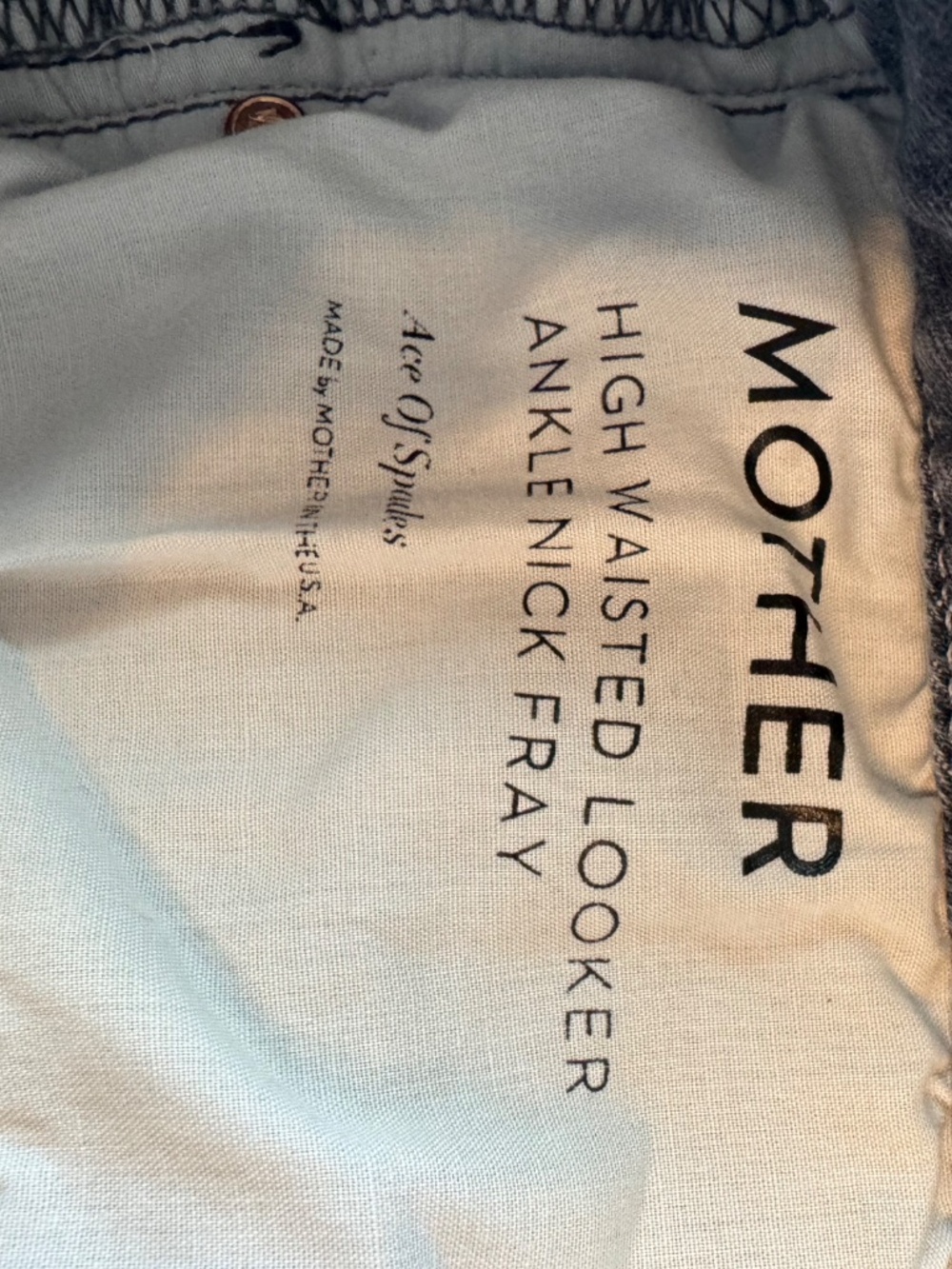 MOTHER High Waisted Looker Ankle Fray Denim Bermuda Shorts Gray Size 31 - Picture 9 of 9
